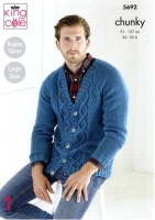 Knitting Pattern - King Cole 5692 - Ultra Soft Chunky - Men's Cardigans